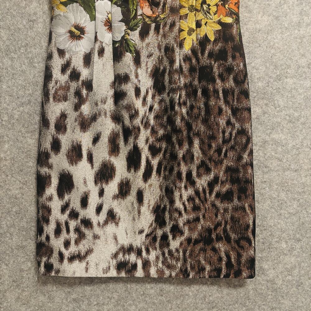 Lafayette 148 New York Dress Womens Size 0 Brown Leopard Floral Animal Sheath - Picture 3 of 15